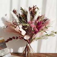 Buket Bunga Kering Alami dengan Rumput Pampas Boho - Dekorasi Pernikahan Gaya Farmhouse yang Chic, Pengisi Vas DIY untuk Kantor dan Rumah