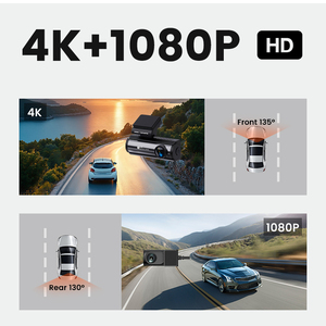 Grabadora <span class=keywords><strong>de</strong></span> Conducción 4K+1080P UHD+AHD <span class=keywords><strong>de</strong></span> 2 Canales con Sensor G, GPS y WiFi para Autos <span class=keywords><strong>de</strong></span> Pasajeros - Product Image 2