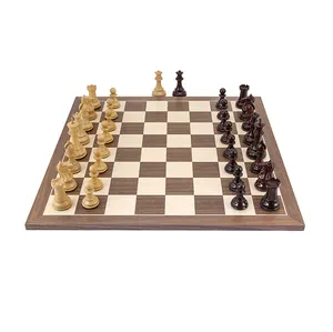 Tablero de ajedrez de madera hecho a mano, internacional, no plegable, juego de mesa de entrenamiento, juego de viaje