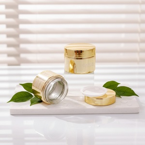 Skincare Cream Container 1oz 2oz Gold Luxury Hair Mask Body Butter <b>Scrub</b> Bath Salt Glass Face Cream Cosmetic Jar - Product Image 2