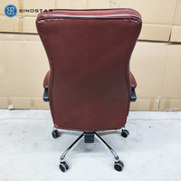Chaise de bureau ergonomique en cuir à hauteur réglable, pivotante et inclinable, design contemporain, soutien confortable, pour salon
