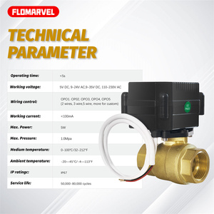 วาล์ว Flomarvel Fh-s Fh-mo Ip67 Dn15 1 2 แบบลูกบอล พร้อมไฟแสดงสถานะควบคุมด้วยมือ วัสดุทองเหลือง Ss304 Upvc 12v 24v 110v 120v 220v แบบปิดปกติ - Product Image 2