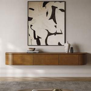 Деревянная многофункциональная тумба под телевизор, настенная подставка для ТВ, идеально подходит для квартир, небольших комнат, гостиных - Product Image 1