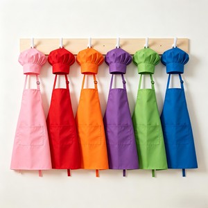 Juego de <span class=keywords><strong>Delantal</strong></span> <span class=keywords><strong>y</strong></span> <span class=keywords><strong>Gorro</strong></span> de Chef para Niños, <span class=keywords><strong>Delantal</strong></span> de Poliéster para Cocina, Repostería <span class=keywords><strong>y</strong></span> Pintura, para Actividades de Bricolaje, Regalo con Logotipo Personalizado - Product Image 2