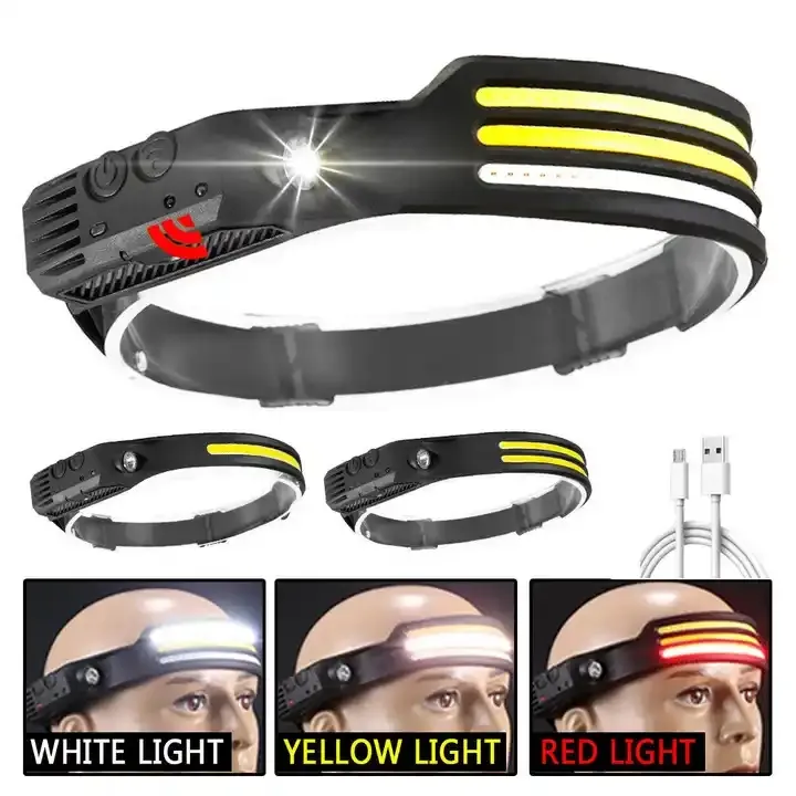 Portable Waterproof Rechargeable LED Headlamp XPE COB Sensor Headlight Outdoor Headlamp For Camping Hiking