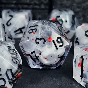 Jeu de dés à 7 pièces, dés polyédriques en os acrylique, 7 pièces/ensemble, dés à thème Knight's <span class=keywords><strong>Tale</strong></span>, dés en résine - Product Image 4