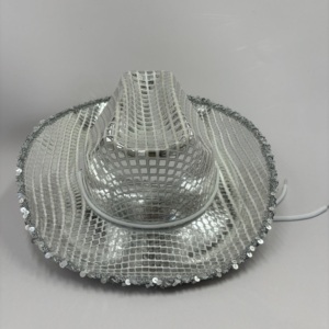 Cappello da discoteca accessori per la festa del nuovo anno all'ingrosso argento palla da discoteca e cappello da Cowboy per la celebrazione di natale - Product Image 4