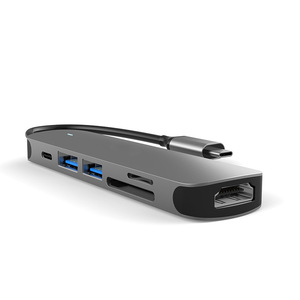 Type-C sáu trong một mở rộng Dock đa chức năng USB 3.0 HUB với hdmi3.0 SD giao diện hợp kim nhôm <span class=keywords><strong>Docking</strong></span> <span class=keywords><strong>Station</strong></span> Splitter - Product Image 5