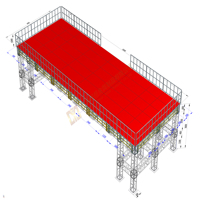 Plateforme de Scène en Treillis d'Alliage d'Aluminium avec Garde-corps 400*600mm à Motif Carré pour Événements, Garde-corps en Verre 400*600mm