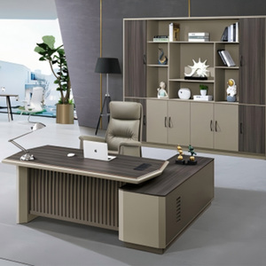 Bureau de direction moderne de luxe en L avec tiroirs, poste de travail pour PDG, ensemble de mobilier de bureau de direction, vente en gros - Product Image 1
