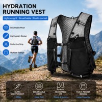 TRIWONDER Gilet d'hydratation isolé en nylon 5L avec poche à eau 1,5L pour marathon, cyclisme, randonnée - Hommes/Femmes (Noir)