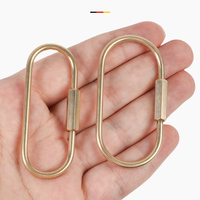 Porte-clés elliptique en bronze, style nordique minimaliste, à clipser, vintage, en cuivre pur, créatif et tendance, boucle pour clés de voiture