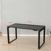ADA – table de jeux d'ordinateur réglable en hauteur, bureau avec lumière RGB et système de gestion des câbles