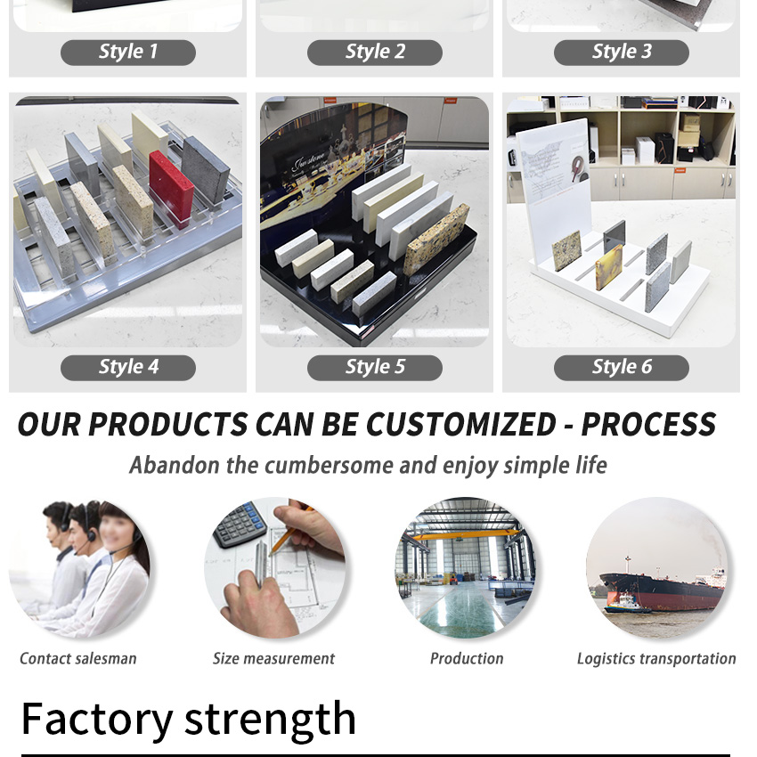 Wholesale Retail Quartz Sample Tabletop Racks Mosaic Granite Marble Artificial Stone Table Display Rack Countertop Tile Display