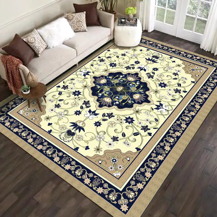 cheap Non Skid soft synthetic fiber surface rubber back contemporary full customization Floral Rugs
