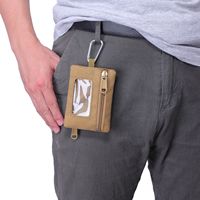 RTS en stock pochette à monnaie simple fermeture éclair étanche petite carte clé sac extérieur porte-clés argent organisateur pack avec crochet