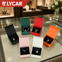 Boîte à bijoux rigide magnétique personnalisée LYCAR avec logo en feuille d'or, emballage en papier pour bagues, colliers, bracelets, montres, lunettes