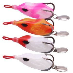 Leurre souple grenouille à dégradé de couleurs tourbillonnantes, motif gaufré, leurre artificiel, spinner rotatif simple, leurre d'eau douce - Product Image 1