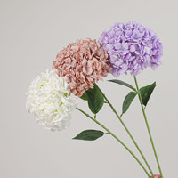 Vente en gros d'hortensias artificiels à tige unique en soie pour centre de table de mariage, arrangement floral, décoration