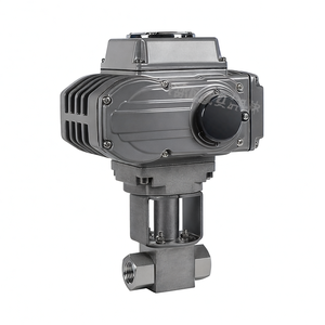 Vanne à bille motorisée COVNA DN10 3/8 pouce 2 voies 24V CC 5000 PSI haute pression en acier inoxydable 316 - Product Image 1