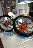 Jeu de roues de motocross 21 18 19 pouces pour moto tout-terrain 125-500cc, moyeu en aluminium CNC, jantes de course orange, pièces 2003-2025