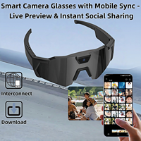 Lunettes de soleil intelligentes avec caméra, synchronisation mobile, prévisualisation en direct et partage social instantané, capture photo haute résolution 12MP