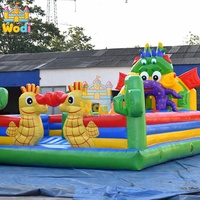 WODI Castillo Inflable Comercial de PVC de Grado Comercial de 0.55 mm, Inflable Comercial para Niños y Adultos, Grado de Alquiler