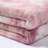 Benutzer definierte Blumenmuster Polyester King Size Winter Soft Pink Krawatte gefärbte Kunst pelz Decke