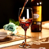 Ensemble de verres à vin rouge transparent de luxe en cristal doré Iris Tectorum porte-bouteille carafe avec gobelet flûte