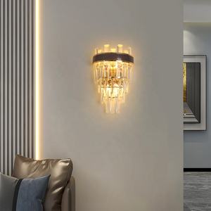Lampada da parete in cristallo con corridoio personalizzato per hotel, luce della staffa di illuminazione - Product Image 1