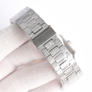 Montre mécanique pour homme, élégante et décontractée, entièrement sertie de diamants, mouvement 330, qualité supérieure, fabriquée en usine. - Product Image 4