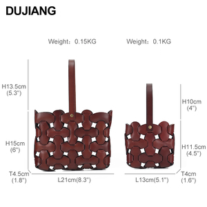 Nuovissima moda Casual Tote Bag <span class=keywords><strong>per</strong></span> <span class=keywords><strong>bambine</strong></span> Designer fatto a mano in vera pelle tessitura a chiusura aperta Color caffè - Product Image 6