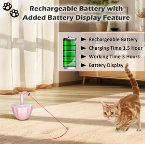 Jouet laser rotatif automatique pour chats ennuyés, jeu interactif à détection de mouvement avec indicateur de batterie, cadeau en gros pour chats d'intérieur - Product Image 6