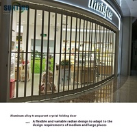 Fabrication en gros de porte coulissante pliante intelligente en alliage d'aluminium épaissi cloison silencieuse porte pliable pour centre commercial