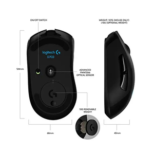 For <strong>Logitech</strong> G703 USB Rechargeable Ergonomic Gamer Mouse 6 Programmable Buttons for Desktop &amp; Laptop PC Wireless <strong>Computer</strong> Gaming - Product Image 4