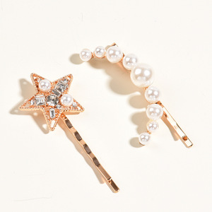 Accesorios para <span class=keywords><strong>Novia</strong></span>, Pasador de Pelo con Forma de Estrella y Luna, Horquilla para el Cabello, Tocado, Popular en Internet de Japón y Corea del Sur - Product Image 3