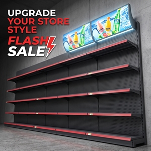 Supermarkt lichtgewicht dubbelzijdig enkelvoudig schap displayrek metalen gondola schappen voor supermarkt, levensmiddelenwinkel en detailhandel - Product Image 1