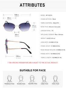 Vente en gros de lunettes de soleil KAJILA tendances fantaisistes avec logo personnalisé œil de chat verres UV400 sans cadre taillés en diamant lunettes de soleil pour femmes - Product Image 6