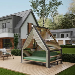 Muebles de Exterior Landsharp, Tumbona Moderna con Toldo, Cama de Día con Marco de Aluminio, Silla de Descanso Impermeable, Tumbona de Lujo con Cojín - Product Image 1