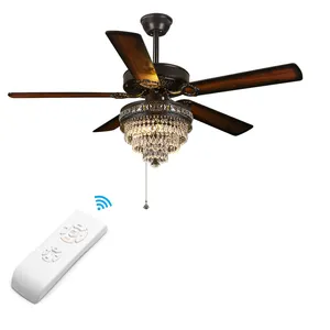 Comfortable Remote Controls Crystal Ceiling Fans Smart Ceiling Fan with Forward and Reverse