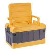 Boîte de rangement pliable en matériau Durable de sésame avec dossier de siège Conteneur pliable de voyage en plein air avec dossier de chaise 2in1