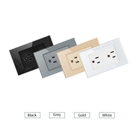 FIKO American Standard Prises et interrupteurs muraux 118 Type 15A Panneau en verre trempé blanc avec USB/Type-c