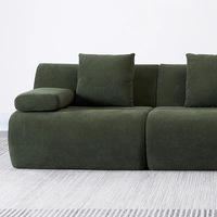 Canapé-Lit Modulaire de Style Européen en Mousse Compressée, Ensemble Canapé Sectionnel en Velours pour Appartement, Villa & École, Matériau Tissu