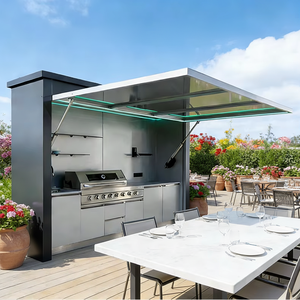 Conjunto de <span class=keywords><strong>Cocina</strong></span> para Exteriores con Barbacoa y Refrigerador, Cocinas Exteriores con Parrilla, Conjunto Completo, Isla de <span class=keywords><strong>Cocina</strong></span> para Exteriores - Product Image 1