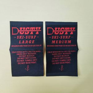 Wholesale 2 Sides Designed Durable Garment <b>Labels</b> Custom Muller Mbj6 Loop Fold Woven <b>Labels</b> for Clothing Stick on - Product Image 2
