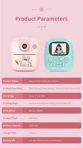 Kinder-Digitalkamera mit individuellem Logo, USB-Schnittstelle, druckbarem und fotografisch nutzbarem Sofortbild-Fotodrucker, Papier-Fotodrucker-Kamera - Product Image 3