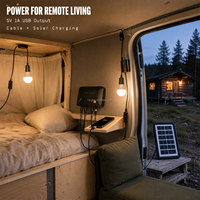 Kit d'éclairage solaire portable 3W mono, blanc chaud 3500K, lampes à double ampoule, charge USB, IP65, pour le camping et les situations d'urgence