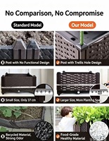 Jardinière surélevée auto-arrosante en PP pour fleurs et légumes d'intérieur et d'extérieur