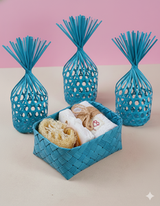 Panier de rangement circulaire tissé à la main avec couvercle, organisateur décoratif moderne et écologique pour les cadeaux du Ramadan et de l'Aïd et l'usage domestique - Product Image 4