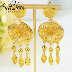 Wholesale Artificial 24K Gold <b>Arabic</b> Bridal Jewelry Set Inspired Exotic India Necklace Earrings Wedding Jewelry For Women - Product Image 3